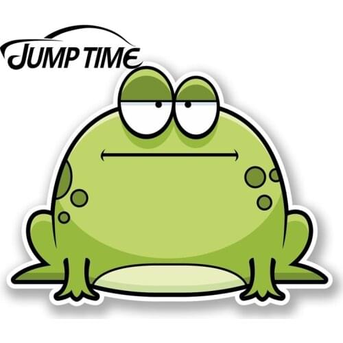 Jump Time for Annoyed Green Frog Vinyl Sticker Laptop Helmet Bike Car Motorbike Decal Window Tank Waterproof Car Decoration
