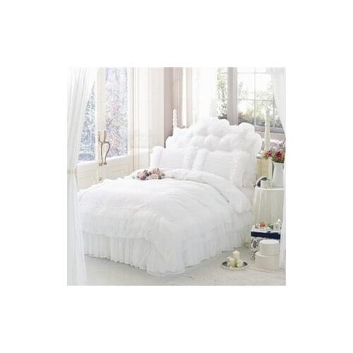 Luxury bedding lourie exquisite lace bedding set,romantic white wedding bedding sets,duvet cover housse de couette bed sheet