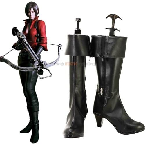 Customized Ada Wong Cosplay Boots High Heel Black Shoes Custom Made