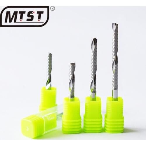 MTST 1piece 4 5 6mm One Flute Spiral Router Bits for Wood fresa CNC End Mill Tungsten Carbide Tool Acrylic Milling Cutter