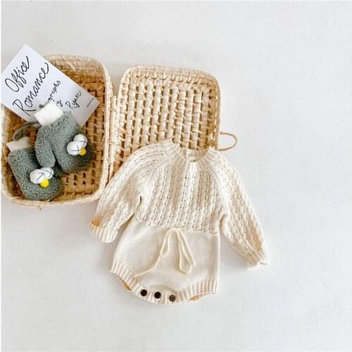 Knitted Baby Clothes Spring 2021 Baby Romper Long Sleeve Infant Newborn Girls Boys Playsuit Toddler Baby Jumpsuit Overalls 0-2Y