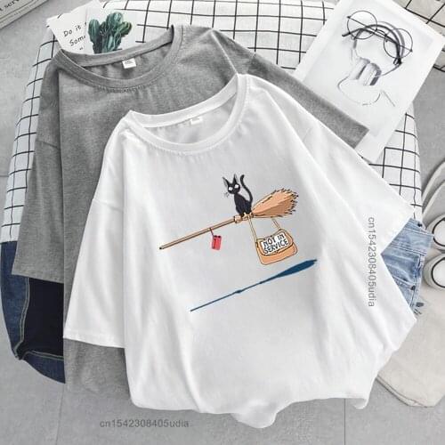 Not In Service Cute Black Cat Womens Tee Shirt for Men Hip Hop Street T Shirt Harajuku O-Neck T-Shirt Fashion Women Tshirt