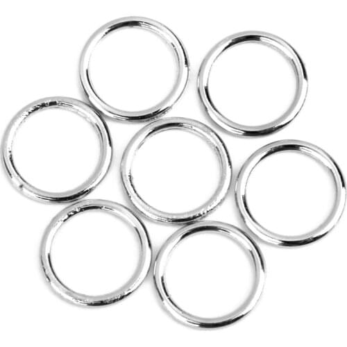 100 Pieces Bra Rings Sliders - Silver Lingerie Adjuster Rings Lingerie Sewing Buckles - 10mm Diameter