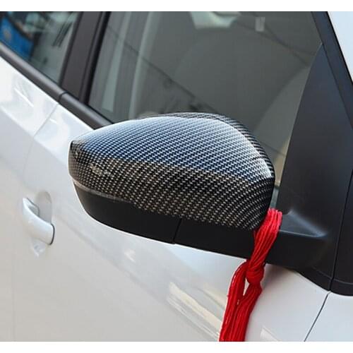 2pcs for polo 2011-2017 Rearview mirror Protective shell Decorative cover Glossy / Carbon fiber pattern