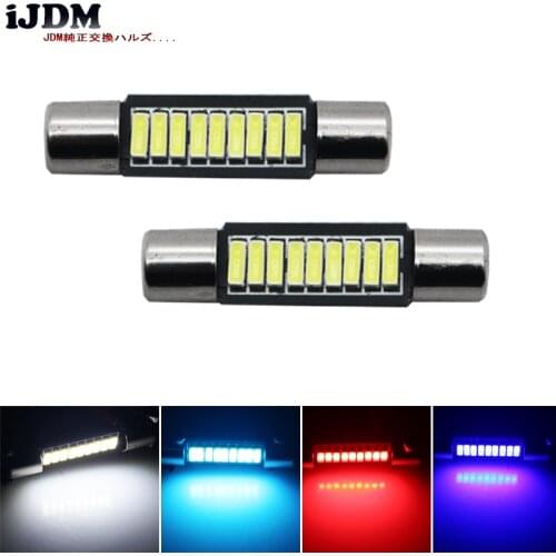 2pcs Xenon White Extremely Bright 9-SMD 29mm 6614 LED Replacement Bulbs For Car SUV Truck Sunvisor Flips Vanity Mirror Lights