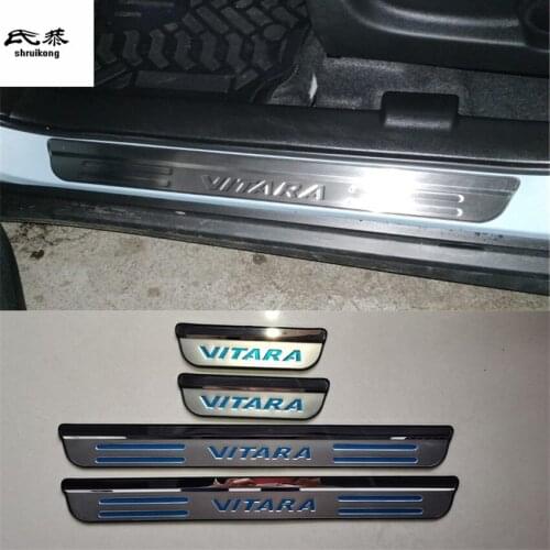 4pcs/lot stainless steel scuff plate door sill pedal for 2015-2019 Suzuki VITARA LY car accessories