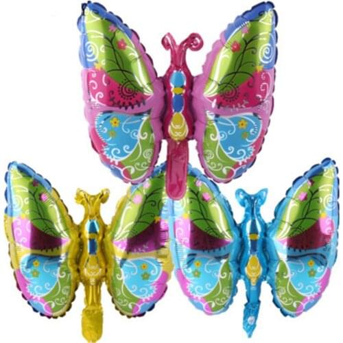 5 pcs 16 Inch Mini Butterfly Color Disc Aluminum Foil Balloon Wedding Banquet Celebration Venue Layout Decorative Balloons