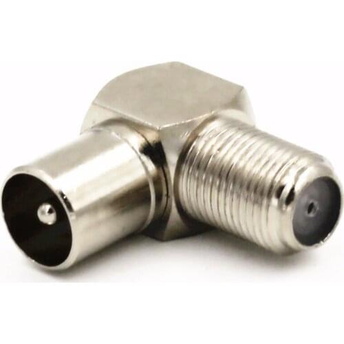 50pcs F Type Coaxial Coax female jack to right angle TV Plug Male Adapter