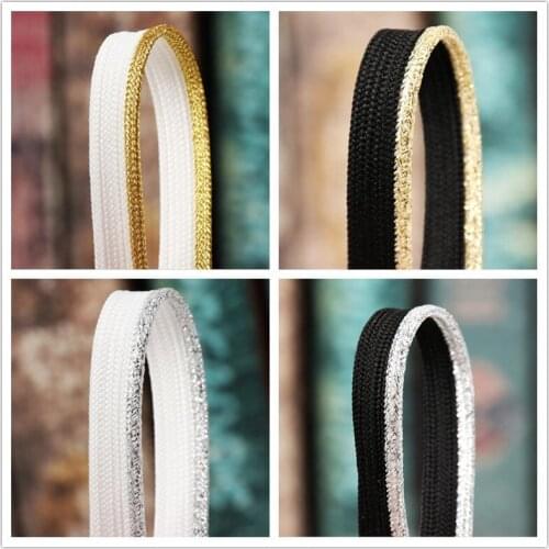 50Yards Glittery Shiny Gold Silver Strip Ombre Braided Piping Lip Cord Trim|Pillow Cushion Trim|Upholstery Edging Trim Sewing
