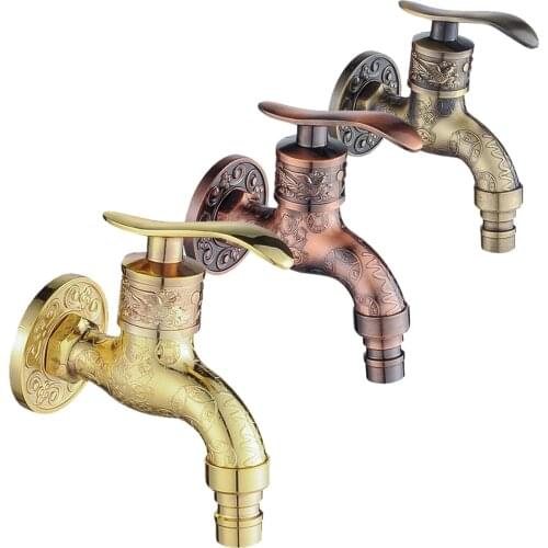 Antique Wall Mounted Bibcock Garden Wash Basin Faucet Decorative Mop Taps