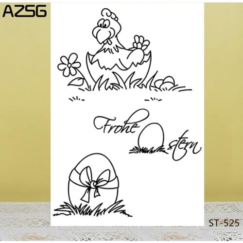 AZSG Easter Egg/ Hen Clear Stamps For DIY Scrapbooking/Card Making/Album Decorative Silicon Stamp Crafts