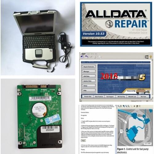 CF30 Alldata 10.53 And M..Chell On-Dem..D 2015 Auto Repair Software 2 In 1 TB Hdd Installed On Toughbook CF30 Laptop 4G RAM