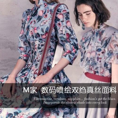 Digital inkjet silk crepe de chine fabric soft breathable shirt dress crepe fabric 100 silk fabric wholesale silk cloth