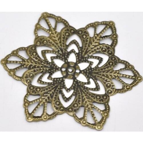 DoreenBeads Antique Bronze Filigree Flower Wraps Connectors 57mm,sold per pack of 30
