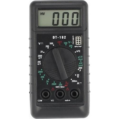 DT-182 Digital Mini Multimeter DC/AC Voltage Current Meter Handheld Pocket Voltmeter Ammeter Diode Triode Tester Multitester