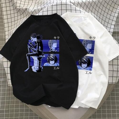 Novelty Death Note Shinigami Ryuk T-shirt Women Japanese Manga Light Yagami L Harajuku Oversize Loose Anime Chic Tee Idea Tops