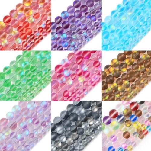 JHNBY Matte Black.white.blue.red.rose Labradorite Natural ShimmerStone 6/8/10MM Round Spacers Loose beads for Jewelry making DIY