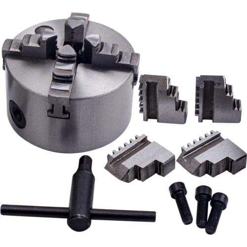 K12-100 100mm 4 Jaw Self Centering Chuck Set for Lathe Milling Screws Wrench Jaw