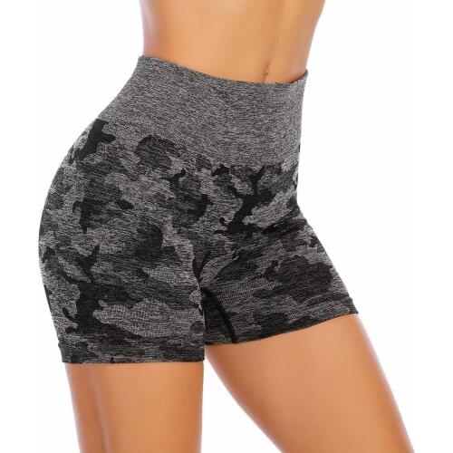 Camo Seamless High Waist Yoga Shorts Camouflage Workout Shorts Squatproof Scrunch Butt Fitness Shorts Sport Women Gym Leggings