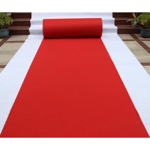 Red White Carpet Wedding Aisle Runner Carpet Non-slip Durable Floor Decoration Ceremony Event Party Wedding Aisle Runner Carpet