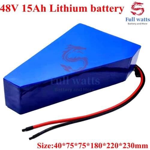 Triangle 48v 15Ah Lithium Li-ion Battery with Voltage Capacity Indicator for Ebike Fat Bike Fat Tire E Bicycle Mountain Bike
