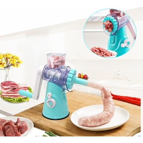 Multi-function drum hand-crew shredder slice meat and vegetable cutter, vibrato blast kitchen chopper and meat sausage