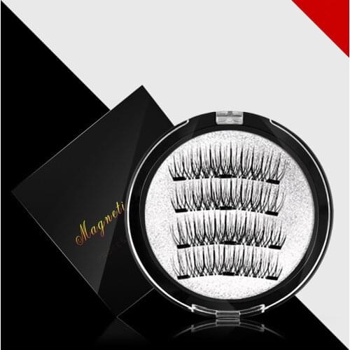 Fashion Magnetic Eyelashes With 3 Magnets Handmade Natural False Eye Lashes Magnet Lashes With Gift Box