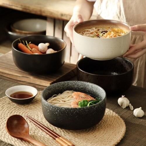 Japanese creative tableware set, commercial bamboo hat ceramic bowl, household large ramen, rice, noodles, soup bowl