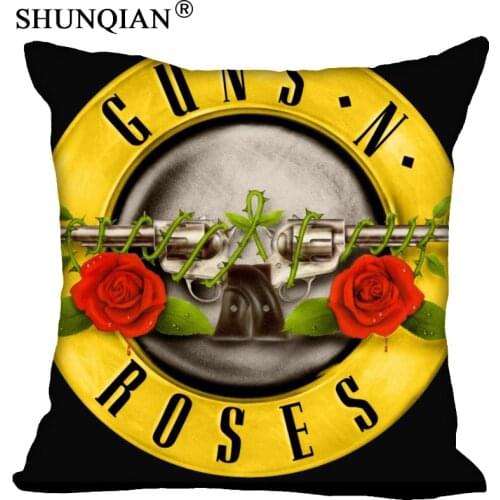 Guns N Roses Pillowcase Square Zippered Home Decorative Pillow Cover Wedding Custom Gift For Two Sides Printed