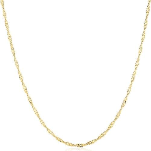 925 Sterling Silver 18k Gold Water Ripple Necklace For Women Personality Charm Female Silver Necklace Wedding Gifts