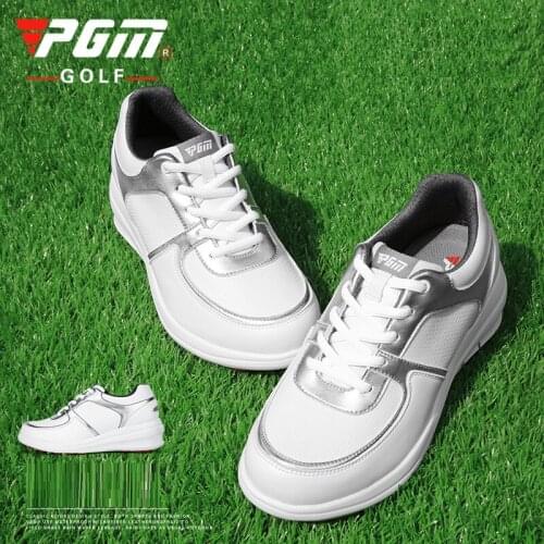 Pgm Women Lightweight Golf Shoes Waterproof Height Increasing Sneakers Ladies Lace Up Sports Shoes Non-slip Trainers D9105