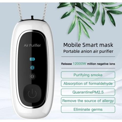 Hanging Neck Air Purifier Fashion Personal Wearable Purifier Mini Portable Negative Ion Generator