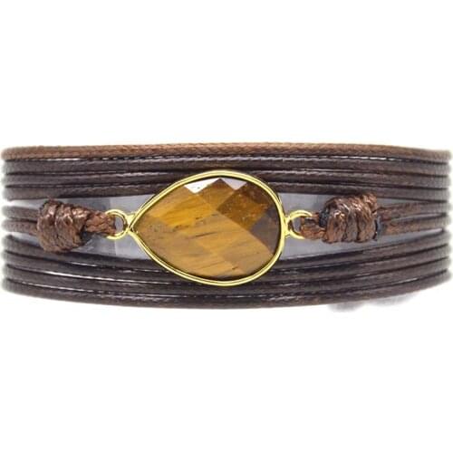 Dropshipping Wrap Bracelets Natural Stones Charm 5 Times Friendship Bracelet Boho Bracelet Homme