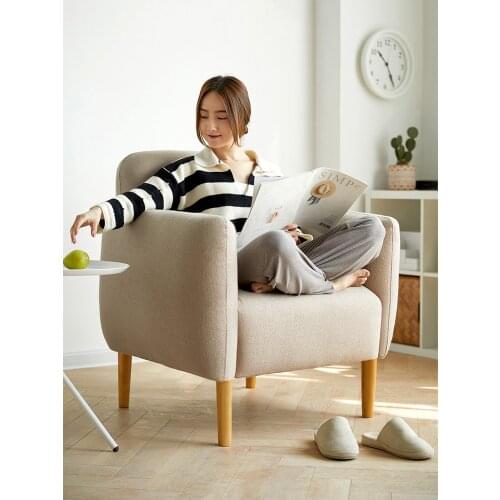 Nordic Single Sofa Chair Modern Minimalist Fabric Sofa Small Apartment Light Luxury Small Sofa Leisure Backrest Tiger Chair