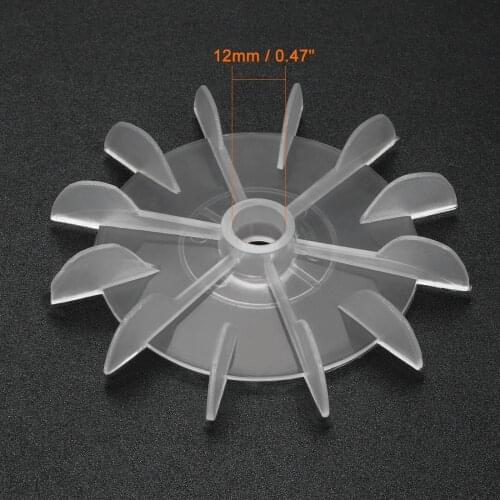 Uxcell 1Pcs 100x12mm/116x14mm/142x18mm White/Black Plastic Round Shaft Replacement 12 Impeller Motor Cooling Fan Vane