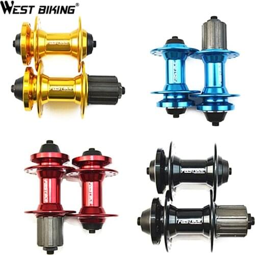 WEST BIKING 1 Pair Front and Rear Mountain Bike Hubs V Brake Disc Universal Hubs Cycling Loose Beads 32-hole Disc Hubs