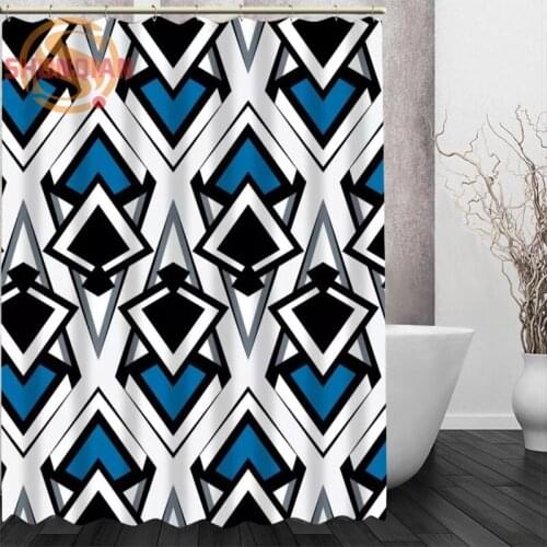 Geometric color abstract graphics Shower Curtain Eco-friendly Modern Fabric polyester Custom Bath Curtains Home Decor Curtains
