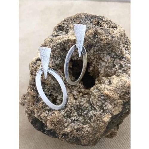 Oxidized Filigree Silver Wing Motif Womens Earrings