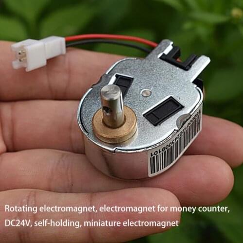 1pcs DC 24V Micro Mini Rotating Electromagnet for Money Counter Self-holding Small Electromagnet A3 20 Degrees DC18V-30V