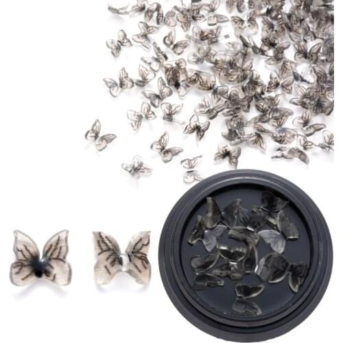 10Pcs/Box 3D Butterfly Shape Resin Crystal Nail Art Stickers Charms Multicolor Jewelry Decals Ornament DIY Manicure Tip