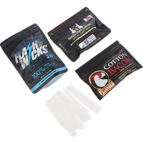 100% Cotton Bacon Electronic Cigarette Gold Version Fit For RDA RTA Atomizer Tank Vaporizer Ecig Accessories 1 Bag