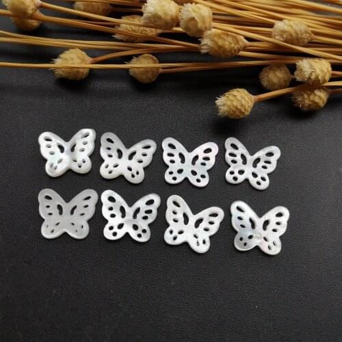 30pcs/lot 9x10mm Natural Butterfly Mother of Pearl shell for DIY Jewelry Natural Hollow Butterfly MOP Pearl shell Beads