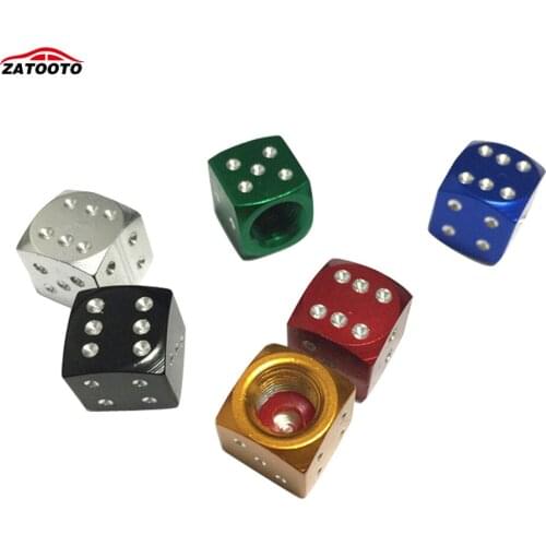 ZATOOTO 4PCS Aluminium Alloy Dice American Schrader Cycle Valve Air Caps Airtight Cover for Car Bike Car Accessories