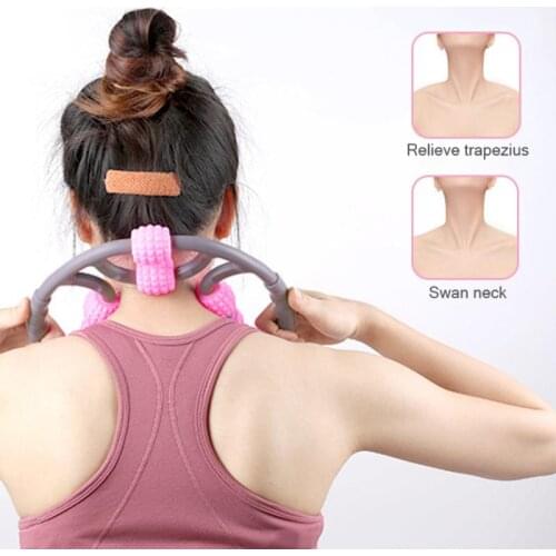 8 Wheels Muscle Relaxer Massage Roller Leg Clamp Gym Yoga Fitness Muscle Relaxation Neck Cervical Spine Massager Stick