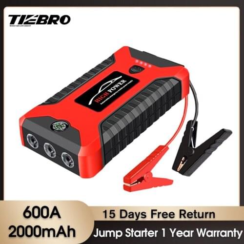 TIEBRO 600A Car Jump Starter Power Bank 22000mAh Starting Device Portable Charger Emergency Booster 12V Car Battery Jump Starter