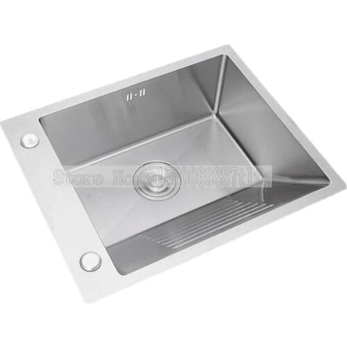 Balcony 304 Stainless Steel Laundry Pool Manual Laundry Sink With Washboard Laundry Tub Single Sink Under Counter Basin Househol