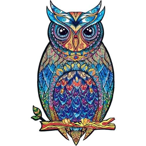 3D Owl Seamless Wooden Puzzle Animals Lion Fox Tiger Guardian Animal Multicolor for Kids Children Gift Desk Home Dcor Toys