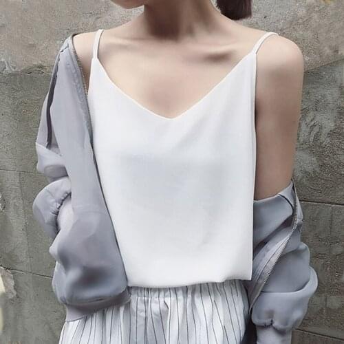 Blusas Fashion Chic 2021 Summer Women Blouse Chiffon V-Neck Loose Sleeveless Shirt for Women Sexy Simple Solid Female Top 14264