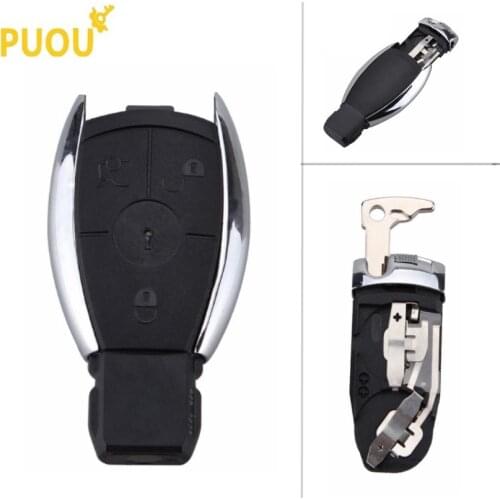 3 button Smart Key Case Shell with Battery Clamp Holder for Mercedes Benz CL SLk CLK C E S Class with blade
