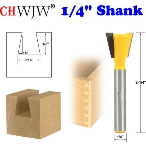 1pc 14 Degree 9/16" Dovetail Joint Router Bit - 1/4" Shank Woodworking cutter Tenon Cutter for Woodworking Tools